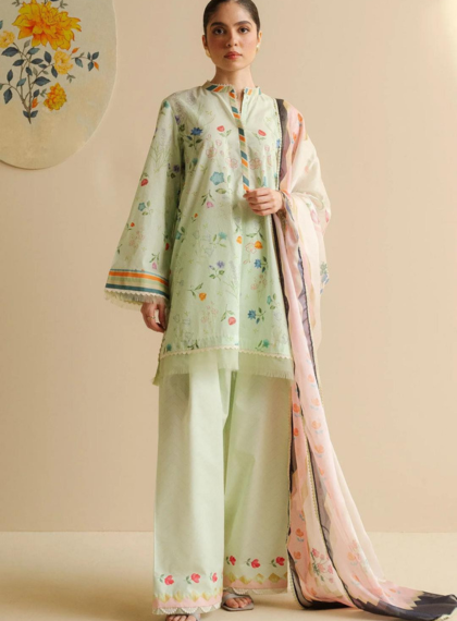 3 PCS WOMENS UNSTITCHED PRINTED SUIT .