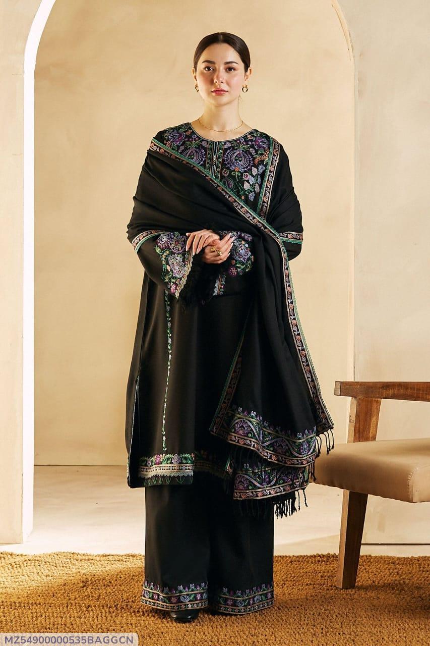 3 PCS WOMENS UNSTITCHED EBROIDERED SUIT