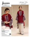 JAZMIN JE205 Winter Sage 3pc Unstitched Dhanak embdroidered suit .