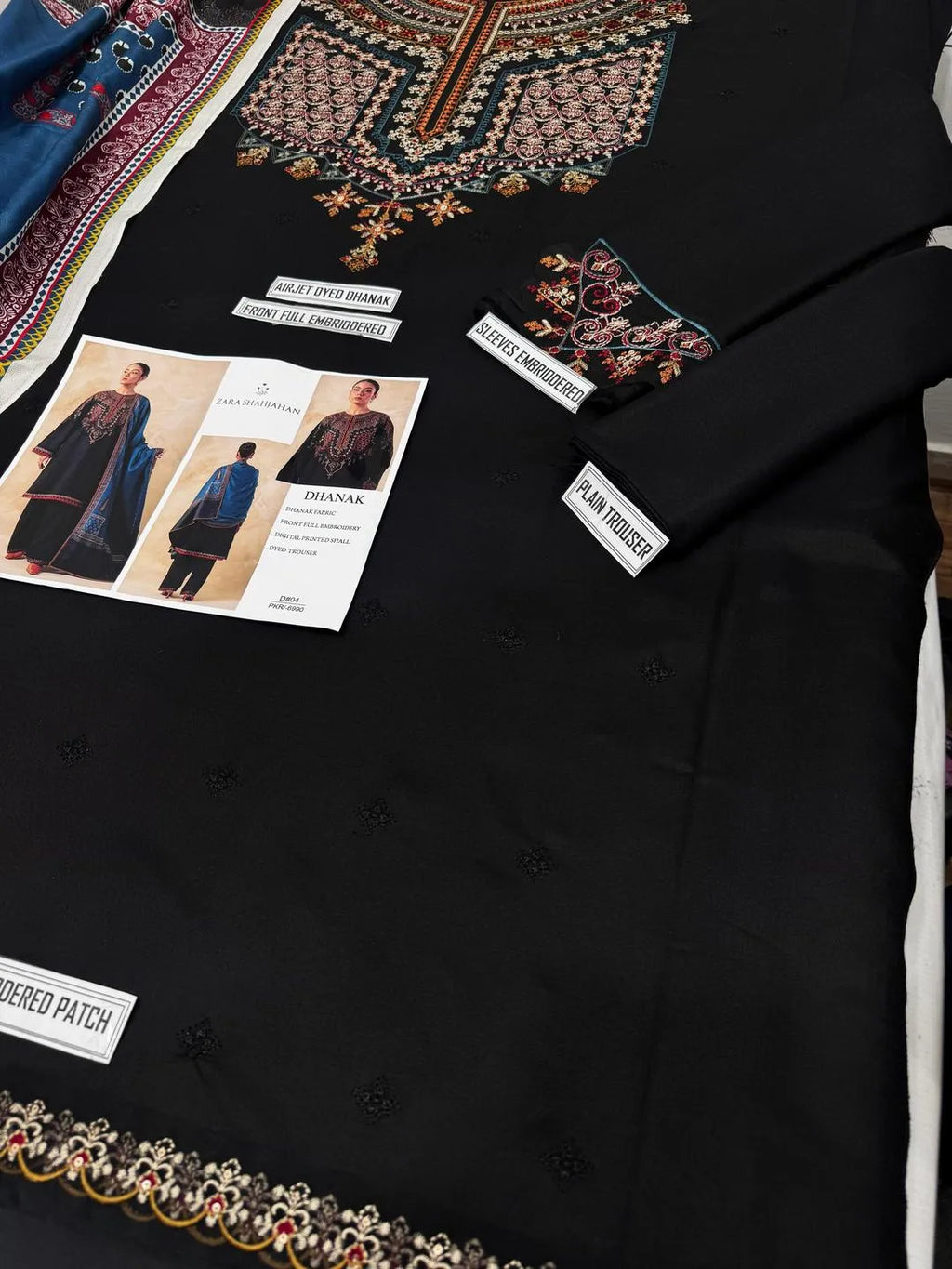 ZARASHSHJAHAN ZJR250  Rosewood Premium 3pc unstitched embroidered suit .