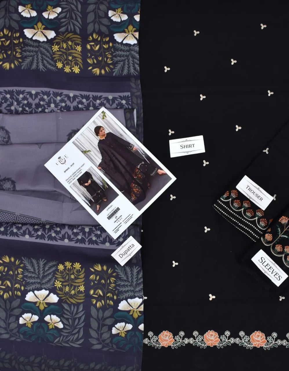 URGE KJM-218 Regal 3pc Unstitched Dhanak Embroidered Suit