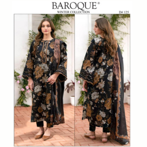 BW126 Winter Azure Luxury 3pc Dhanak digital printed suit .