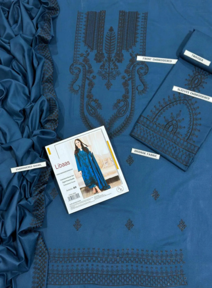 Prime 326 Winter Unstitched 3pc Set embroidered suit .