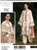 ZJW126  Azure 3pc Unstitched embroidered suit .