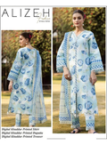 ALIZEH AZ-608 Artful 3pc Unstitched KHADDAR DIGITAL PRINT  Suit