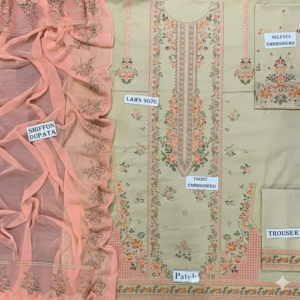 PREMIUM PR-812 HANDCRAFTED 3PC UNSTITCHED SUIT .