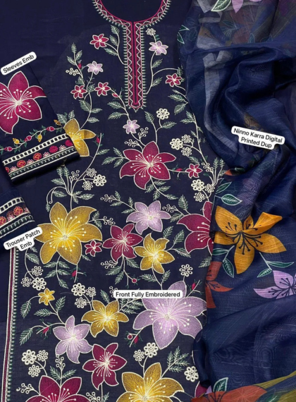Amora Silk Women’s Embroidered Lawn Suits | Rangrez.pk
