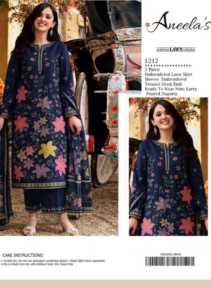 Amora Silk Women’s Embroidered Lawn Suits | Rangrez.pk