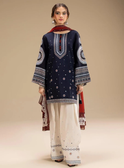 JAZMIN JL168 Winter Sand Elegant 3pc dhanak EMBROIDERED SUIT .