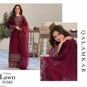 3 PCS WOMENS UNSTITCHED EMBROIDERED SUIT .