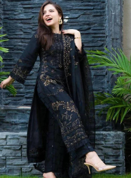 3 PCS WOMENS NSTITCHED EMBROIDERED SUIT .