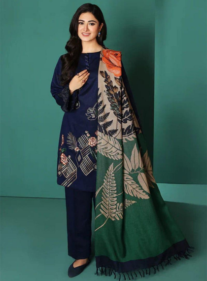 3 PCS WOMENS NSTITCHED EMBROIDERED SUIT