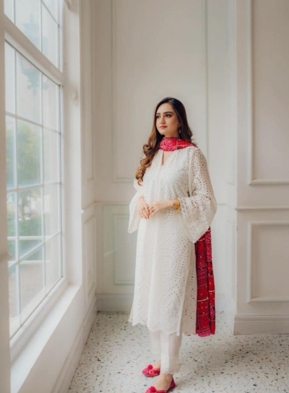 3 PCS WOMENS USNTOITICHED EMBROIDERED SUIT .
