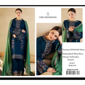 ZARASHSHJAHAN ZJW239 Mocha 3pc Unstitched EMBROIDERED SUIT .