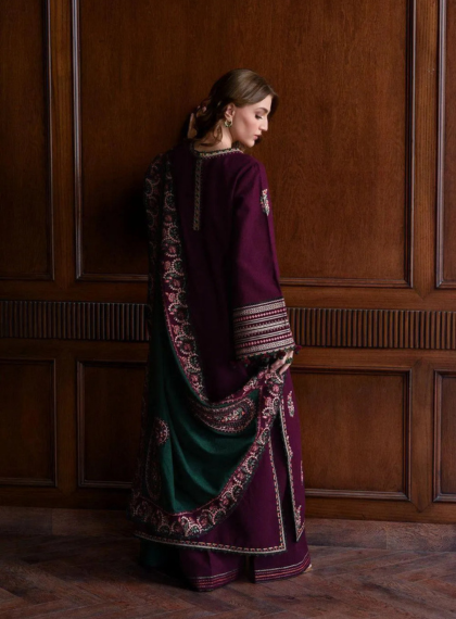 MWR-731  Signature 3pc Unstitched embroidered suit .