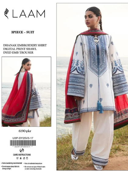 LA-RM204  Winter 3pc Unstitched embroidered suit