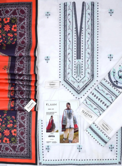 LA-RM204  Winter 3pc Unstitched embroidered suit