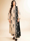 ZE-RJ204 Luxury 3pc Unstitched printed suit .