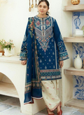 KLM-229 Luxury 3pc Unstitched Collection embroidered suit .