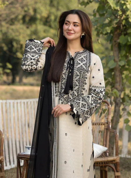 Edition-X 519 Unstitched 3pc Dhanak embroidered suit .