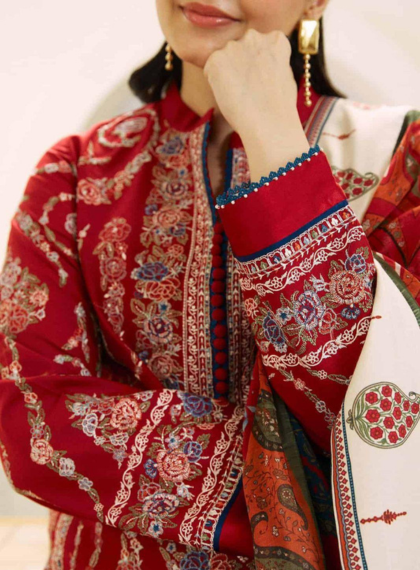 Signature-Line 615 Unstitched 3pc dhanak embroidered suit .