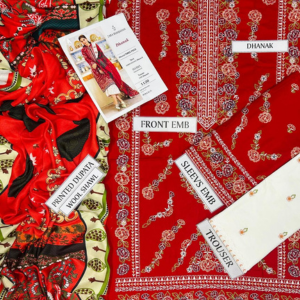 Signature-Line 615 Unstitched 3pc dhanak embroidered suit .