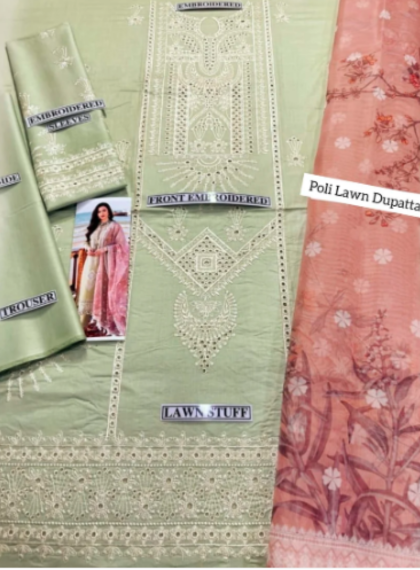 ALIZEH AZ-134 Classic 3pc Unstitched Dhanak Embroidered Suit