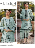 ALIZEH AZ-214 Crafted 3pc Unstitched  DIGITALKHADDAR PRINT SUIT.