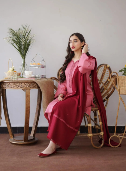 ASLING AS-134 GRANDEUR 3PC UNSTITCHED DHANAK EMB SUIT