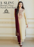 ASLING AS-248 ELABORATE 3PC UNSTITCHED DHANAK EMB SUIT