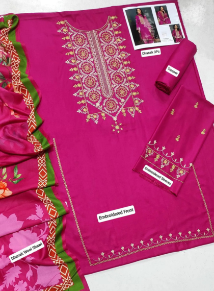 KOKUM KK-384 REFINED-CUT 3PC UNSTITCHED EMB SUIT