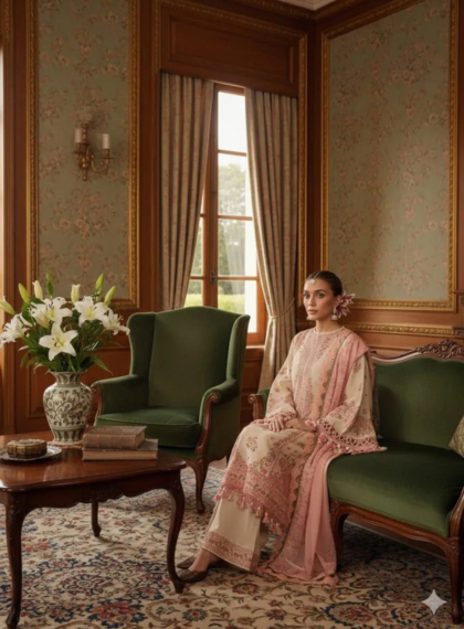 PREMIUM PR-812 HANDCRAFTED 3PC UNSTITCHED SUIT .