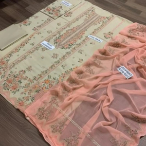 PREMIUM PR-812 HANDCRAFTED 3PC UNSTITCHED SUIT .