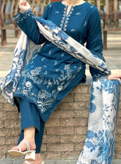 PREMIUM PR-969 REFINED-FORM 3PC UNSTITCHED SUIT