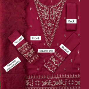 PREMIUM PR-859 TAILORED-EDGE 3PC UNSTITCHED SUIT