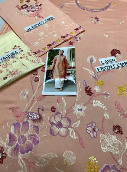 Women’s 3 Piece Embroidered Lawn Suits Online | Rangrez.pk