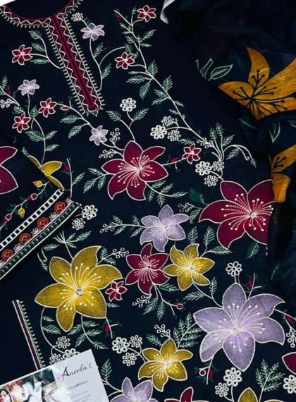 Amora Silk Women’s Embroidered Lawn Suits | Rangrez.pk