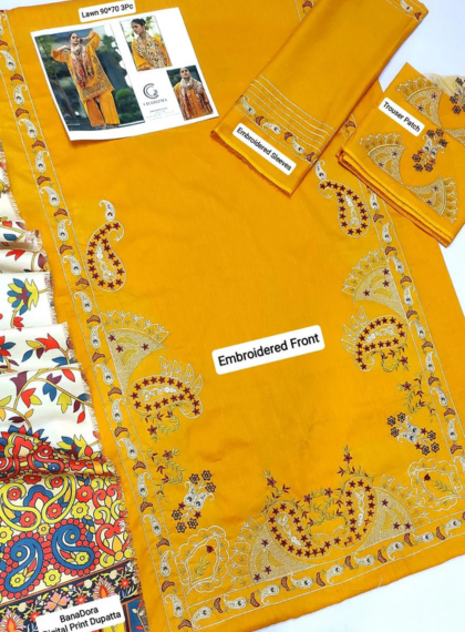 Majestic Women’s Embroidered Lawn Collection | Rangrez.pk