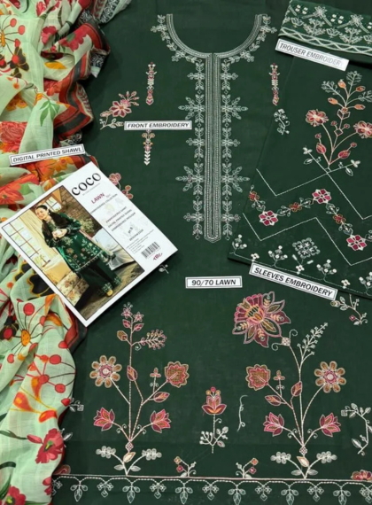 Royale Women’s Premium Embroidered Lawn Suits | Rangrez.pk
