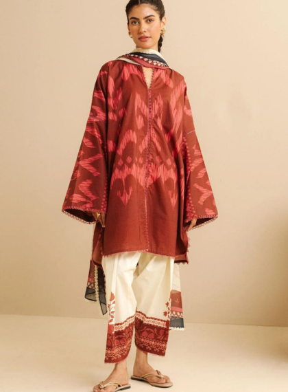 3 PCS WOMENS UNSTITCHED PRINTED SUIT