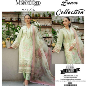 3 PCS WOMENS UNSTITCHED EMBROIDERED SUIT .