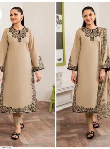 3 PCS WIOMENS UNSTITCHED PRINTED SUIT .