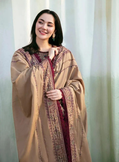 MJC-684 Timeless 3pc Unstitched Dhanak Embroidered Suit