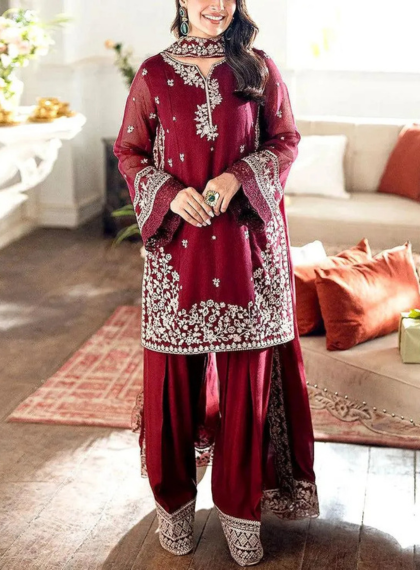 NEW ARRIVAL PR-969 TRENDING  3PC UNSTITCHED SUIT”