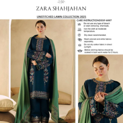 3 PCS WOMENS UNSTITCHED EMBROIDERED SUIT .