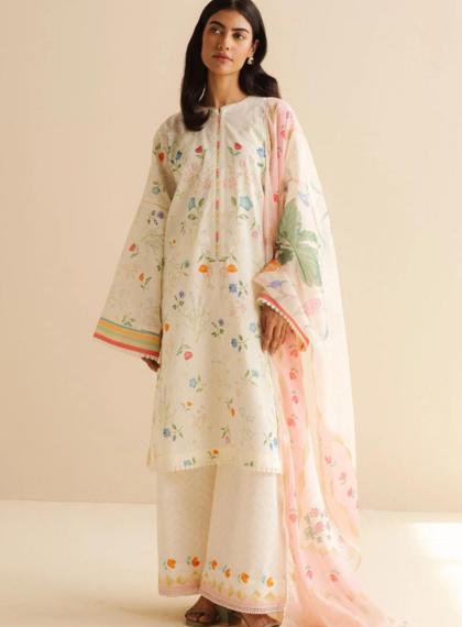 3 PCS WOMENS UNSTITCHED PRINT SUIT .