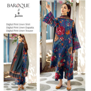 3 PCS WOMENS UNSTITCHED PRINTED SUIT .